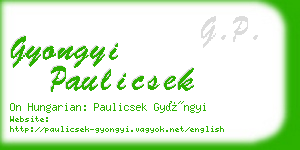 gyongyi paulicsek business card